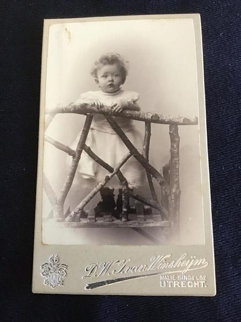 CDV, Kind, D.W.J. van Winsheijm, Utrecht, Carte de Visite, Verzamelen, Foto's en Prenten, Gebruikt, Foto, Kind, Voor 1940, Ophalen of Verzenden