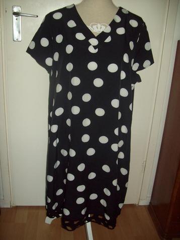 NIEUW! Trendy vintage zwart polkadot jurk maat XXL 46 48 beschikbaar voor biedingen