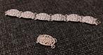 Zilveren Armband met Bloemmotief, Ophalen of Verzenden, Gebruikt, Zilver, Zilver