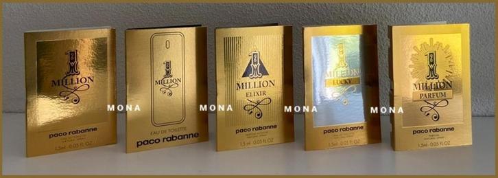 1 Million set 5 parfum samples proefjes testers monsters, Sieraden, Tassen en Uiterlijk, Uiterlijk | Parfum, Nieuw, Verzenden