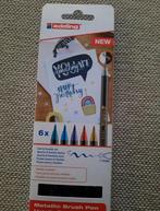 Edding 1340 brush pen metallic set 6 stiften, Ophalen of Verzenden, Zo goed als nieuw