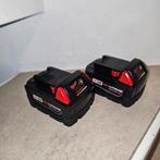 Milwaukee M18 6,0 Ah Accu's 2X  4932451244, Doe-het-zelf en Verbouw, Gereedschap | Boormachines, Ophalen of Verzenden, Zo goed als nieuw