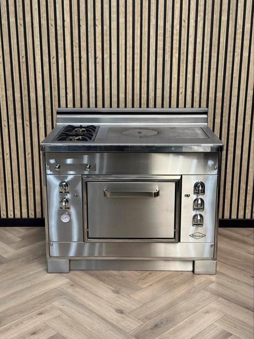 NIEUW E-Caumartin Inox Gas + Elektrische Oven, Witgoed en Apparatuur, Fornuizen, Vrijstaand, Gas, 5 kookzones of meer, 90 tot 95 cm