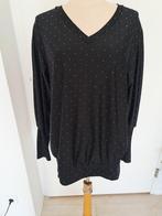 Travelstof top strass maat M/L nieuw zwart, Kleding | Dames, Grote Maten, Verzenden, Nieuw, Zwart, Shirt of Top