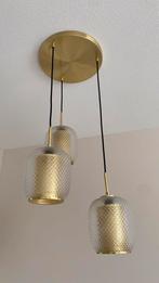 Hanglampen set, Huis en Inrichting, Lampen | Hanglampen, Ophalen, Zo goed als nieuw, Glas, 50 tot 75 cm