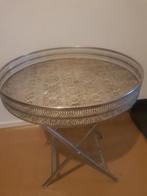Zilveren tafeltje, Minder dan 55 cm, Gebruikt, Metaal of Aluminium, Rond