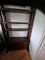 Massieve eikenhouten boekenkast met deuren, Gebruikt, Klassiek, Eikenhout, Ophalen of Verzenden