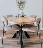 Eetkamertafel  ovaal Mangohout met matrix poot, Huis en Inrichting, Tafels | Eettafels, 50 tot 100 cm, Zo goed als nieuw, Vijf personen of meer