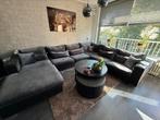 Croco antraciet u bank | lounge bank | hoekbank, Huis en Inrichting, Banken | Complete zithoeken, Ophalen, Zo goed als nieuw, Stof