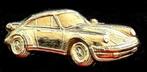 Porsche 911 afbeelding pin-goudkleur, Verzenden, Zo goed als nieuw, Transport, Speldje of Pin