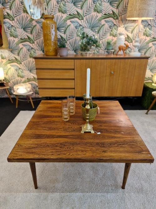 Vintage salontafel palissander Deens 70s, Huis en Inrichting, Tafels | Sidetables, Gebruikt, 25 tot 50 cm, 100 tot 150 cm, Rechthoekig