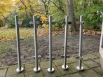 Glaswand balustrade staanders rvs 5 stuk, Doe-het-zelf en Verbouw, Ophalen, Gebruikt, Overige typen, Rvs