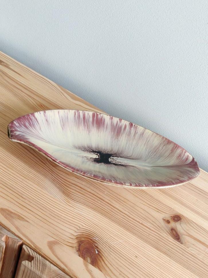 Vintage / retro schaal roze / crème West Germany, Huis en Inrichting, Woonaccessoires | Schalen en Manden, Gebruikt, Schaal, Overige vormen