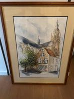 Aquarel Schilderij van de Grote Kerk Breda, Antiek en Kunst, Ophalen of Verzenden