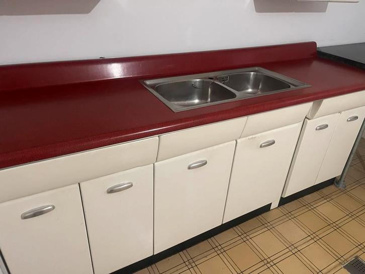 Vintage Amerikaans Keukenelement met Spoelbak, Huis en Inrichting, Keuken | Keukenelementen, Gebruikt, Minder dan 100 cm, 150 tot 200 cm