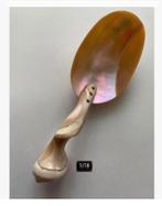 Bijzondere Parelmoer lepel schelp, schelp handvat 21 cm, Antiek en Kunst, Ophalen of Verzenden