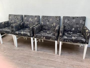 4 luxe eetkamerstoelen donker grijs/ bruin beschikbaar voor biedingen