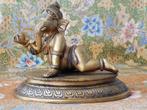 Prachtig zwaar antiek brons beeld uit India van Ganesha., Antiek en Kunst, Ophalen of Verzenden