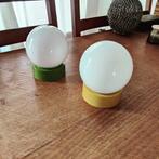 Vintage plafondlamp. Geel /groen, Huis en Inrichting, Ophalen of Verzenden, Zo goed als nieuw, Glas, Vintage