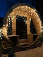 Lig Sauna | Barrel sauna | 6 pers. | trekkershutI Ø2,06x2.6m, Sport en Fitness, Sauna, Ophalen, Zo goed als nieuw, Fins of Traditioneel