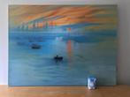 schilderij 120 x160cm impressie opkomende zon repro Monet, Ophalen