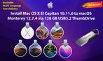OSX / OS X / macOS 7in1 USBStick USB3.2 128GB 10.11.6-12.7.4, Nieuw, MacOS, Ophalen of Verzenden