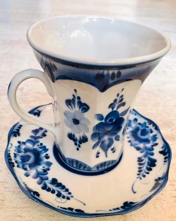 Vintage Gzhel Beker Set - Russisch Handbeschilderd Porselein beschikbaar voor biedingen