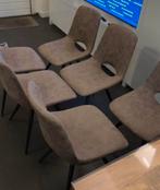 Eetkamerstoelen | Goossens | taupe/beige | ZIE OMSCHRIJVING!, Gebruikt, Overige kleuren, Leer, Ophalen of Verzenden