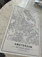 Poster amsterdam zwart wit 90h x 60b, Rechthoekig Staand, Deurposter of groter, Ophalen of Verzenden, Zo goed als nieuw