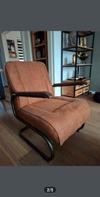 Fauteuil cognac kleur zgan, Huis en Inrichting, Fauteuils, Ophalen, Minder dan 75 cm, Zo goed als nieuw, Industriële