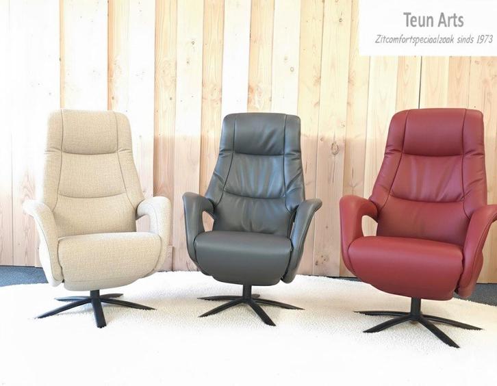 De grootste collectie relaxfauteuils van NL onder 1 dak!, Huis en Inrichting, Fauteuils, Nieuw, Leer, 50 tot 75 cm, 75 tot 100 cm