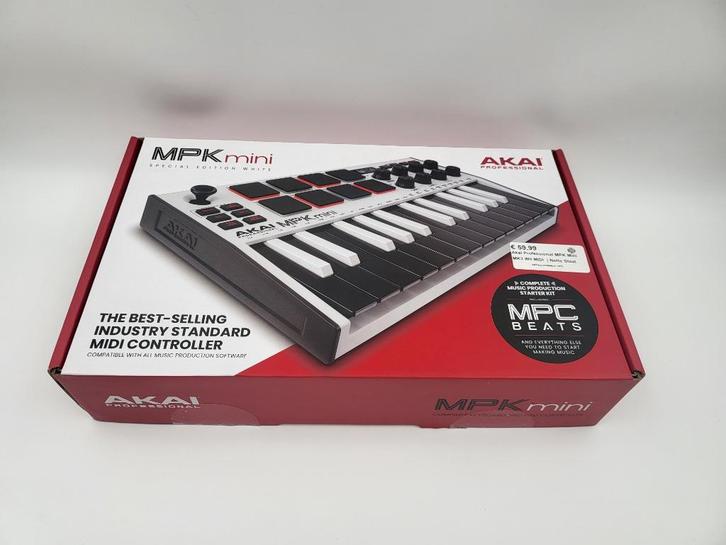Akai Professional MPK Mini MK3 Wit MIDI | Nette Staat, Muziek en Instrumenten, Midi-apparatuur, Zo goed als nieuw, Ophalen of Verzenden