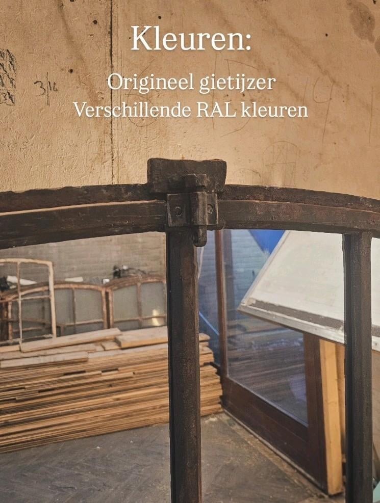 Grote Spiegel | Gietijzer stalraam | Landelijk Robuust |, Huis en Inrichting, Woonaccessoires | Spiegels, Ophalen of Verzenden