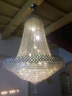 SUMMER SALE Kristal Zakkroonluchter 80 x 120 Zilver + LED, Ophalen of Verzenden, Nieuw, Glas