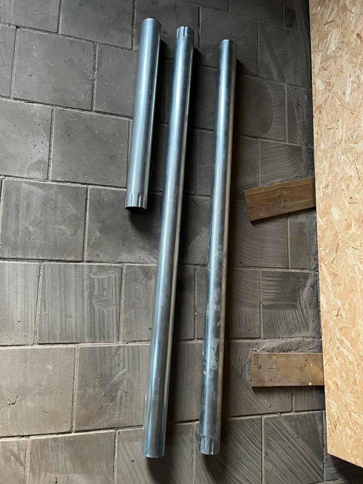 Zinken regenbuizen, Doe-het-zelf en Verbouw, Buizen en Afvoer, Zo goed als nieuw, Dakgoot, Zink, Minder dan 2 meter, 80 mm of meer