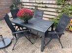 Tuinset met 4 verstelbare stoelen, Tuin en Terras, 4 zitplaatsen, Gebruikt, Aluminium, Ophalen of Verzenden