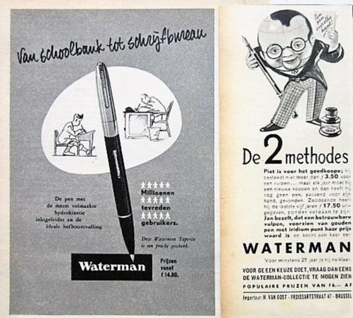 22 reclames advertenties Waterman pennen 1931-76 vulpen, Verzamelen, Pennenverzamelingen, Vulpen, Waterman, Verzenden