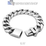 Rvs edel stalen armbanden stainless steel 21 21.6 22.5 24 cm, Nieuw, Staal, Ophalen of Verzenden, Zilver