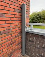 Uitschuifbaar windscherm met bevestigingspaal, Tuin en Terras, Gebruikt, 100 tot 150 cm, Aluminium, Ophalen of Verzenden