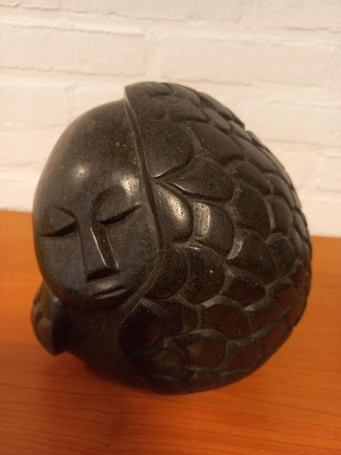 Charles Antonia - stenen sculptuur van een hoofd, Antiek en Kunst, Kunst | Niet-Westerse kunst, Ophalen