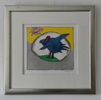 Corneille - Blauwe vogel en ei - Gesigneerd - 2001, Antiek en Kunst, Ophalen of Verzenden