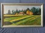 Olieverf op doek Bollenvelden P. van den Bergh (1865-1950), Antiek en Kunst, Kunst | Schilderijen | Klassiek, Ophalen of Verzenden