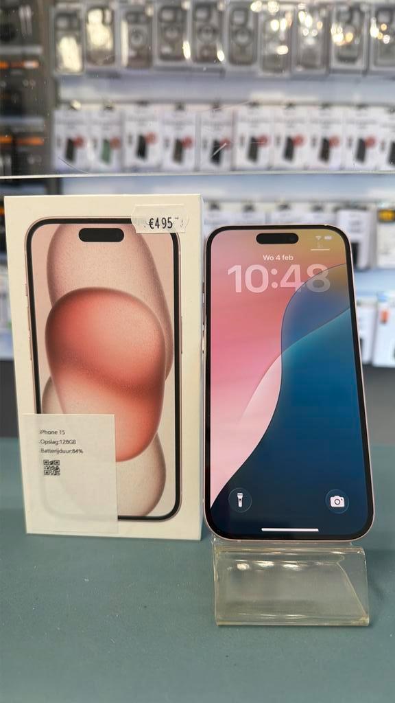 iPhone 15 roze 128GB, Telecommunicatie, Mobiele telefoons | Apple iPhone, Zo goed als nieuw, 128 GB, Zonder abonnement, Zonder simlock