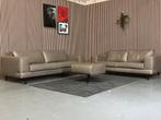 GRATIS LEVERING Set Leren Banken Taupe Houweling GEREINIGD