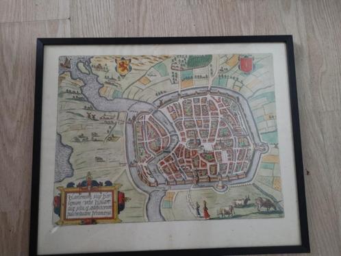 Haarlem; Lodovico Guicciardini Harlemum Kopergravure 1612, Boeken, Atlassen en Landkaarten, Gelezen, Landkaart, Nederland, Voor 1800
