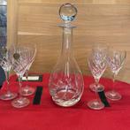 Oude Kristal karaf 33 cm met 6 glazen nieuw 1990, Ophalen of Verzenden, Zo goed als nieuw, Overige typen