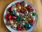 36 glazen gekleurde vintage Kerst ballen paddenstoelen pegel, Ophalen of Verzenden, Zo goed als nieuw