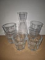 Waterkan / Karaf met 6 glazen., Glas of Glazen, Ophalen of Verzenden, Overige stijlen, Glas