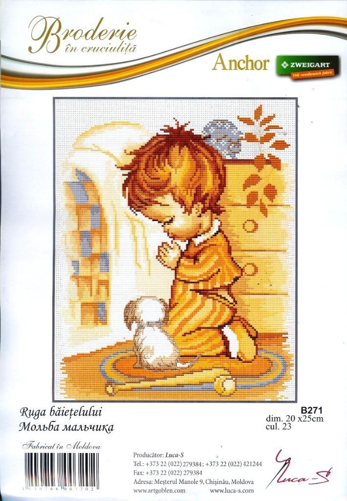 Cado luca borduurpakket biddend jongetje  271, Hobby en Vrije tijd, Borduren en Borduurmachines, Nieuw, Borduurpakket, Handborduren