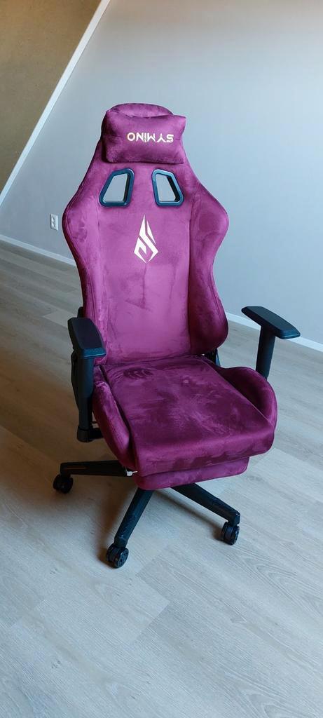 Paars/rood Gaming Bureaustoel - Symino, Huis en Inrichting, Bureaustoelen, Zo goed als nieuw, Bureaustoel, Paars, Ergonomisch